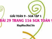 Giải bài 29 trang 116 SGK Toán 9 tập 1